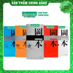 Bao cao su siêu mỏng tinh khiết Okamoto - nhiều hương thơm dâu, cam, vani, nhiều gel bôi trơn - 10 chiếc - Chính hãng
