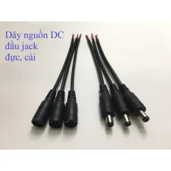 Dây nguồn DC đầu jack Đực, Cái 5.5x2.1mm