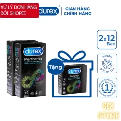 Bộ 2 hộp bao cao su Durex Performa (12 bao/hộp) + Tặng 1 hộp bao cao su Durex Performa 3 bao b