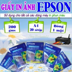 Giấy in ảnh EPSON HOA CÚC - Giấy bóng 1 mặt -20 tờ