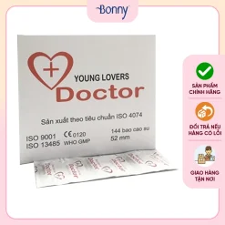 Bao cao su siêu mỏng YOUNG LOVERS DOCTOR, bao cao su kéo dài thời gian quan hệ, dùng cho gia đình, khách sạn, hộp 144c