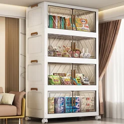 【Tủ nhựa gấp】40-70cm Thể Xếp hộp đựng quần áo Trong suốt đựng đồ tủ nhựa không cần lắp đặt Tủ Đựng Đồ