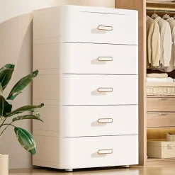 【COD tủ nhựa duy tân】Trắng tủ nhựa đựng quần áo 45-55cm tủ đựng đồ đa năng 4-7Tầng tủ quần áo cho bé Có bánh xe tủ ngăn kéo