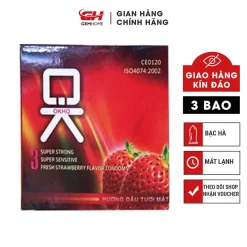 Bao cao su OKHQ hương Dâu nhẹ nhàng hộp 3 Bao GEMHOME