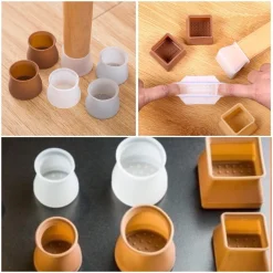 Bộ 4,8 Vỏ bọc chân bàn ghế bằng silicon dày chống trầy xước sàn, giảm tiếng ồn