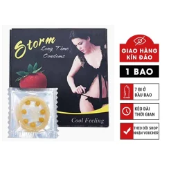 [Tặng quà 16K] Bao cao su gai bi Storm, BCS chống xuất tinh sớm, có 7 viên bi to, mềm mại ở đầu giúp tăng khoái cảm hơn