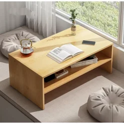 Bàn gỗ uống trà, bàn học, bàn làm việc ngồi bệt 1-2 tầng. D60 x R40 x C31cm. Gỗ MDF cao cấp. Lắp ráp dễ dàng