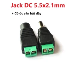 Jack DC Nối Nguồn Đực/Cái 5.5x2.1mm - Jack Nối Nguồn Camera Có Ốc Vặn