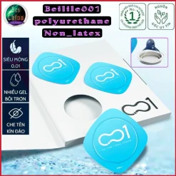 Bao cao su Non Latex Beilile 001mm Cao Cấp Siêu Mỏng Siêu Mềm Nhiều Gel Không Mùi Cao Su hộp 3 cái