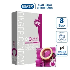 Bao cao su ngón tay LES DO, bao cao su tay ngón siêu mỏng, bcs ngón tay 1 hộp 8 cái