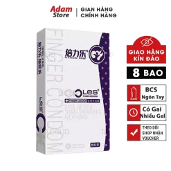 Bao cao su ngón tay LES DO, bao ngón tay cao su có gai, bcs ngón tay 1 hộp 8 cái