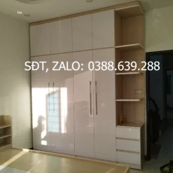 Tủ nhựa 5 cánh cao kịch trần 2m4 kèm kệ miễn phí luồn lõi lắp đặt tại Hà nội