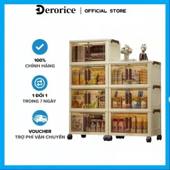 【Rộng 40】Derorice Tủ gấp trong suốt gia đình mới, tủ quần áo ăn nhẹ, chất liệu nhựa PP, cửa đôi chống bụi