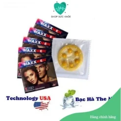 Bao cao su Max XMEN Hộp 1 cái 6 bi nổi lớn 1cm, không gây đau, chỉ gây phê, nên dùng kèm với gel bôi trơn, sỉ bao cao su
