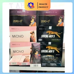Bao cao su Strongmen's, Michio, Zero O2, Love Kiss Maxxmen Nhật Bản chính hãng hộp 12 cái, bao cao su gân gai siêu mỏng