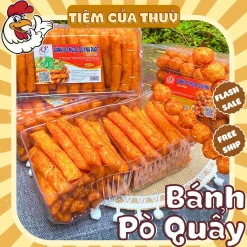Bánh Pò Quẩy Hộp Ngọc Quỳnh 320G ~ 60 Cái, đô ăn vặt tuổi thơ, Tiệm Ăn Vặt Thuỳ Bùi