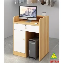 Bàn thu ngân, bàn lễ tân, bàn tính tiền bằng gỗ MDF QTT516 - NỘI THẤT LẮP RÁP VIENDONGADV