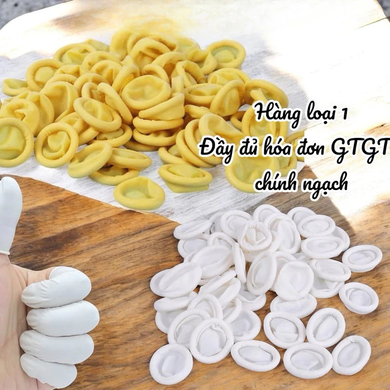 set 200 ngón tay cao su, bao ngón tay cao su xỏ 1 ngón, bao ngón tay y tế