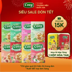 [MUA 10+1] Trà Cozy Trà Đen Hòa Tan Các Vị Trái Cây Trà Đào, Gừng, Chanh, Vải, Dâu, Ổi hồng, Chanh dây, Sâm Bí Đao