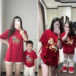 Áo Phông In Hình Linh Vật Ngựa Tết Cho Gia Đình Tết 2026