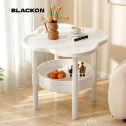 Bàn cuối BLACKON, Bàn bên bằng nhựa Samll, Trang trí hợp thời trang có lưu trữ Dễ dàng lắp ráp Bàn đầu giường cho phòng khách