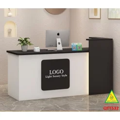 Bàn thu ngân, bàn lễ tân, bàn tính tiền bằng gỗ MDF QTT532 - NỘI THẤT LẮP RÁP VIENDONGADV