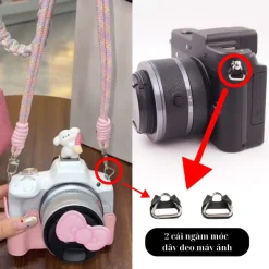 Combo 2 Vòng Tam Giác Dây Đeo Máy Ảnh , Ngàm Móc Dây Đeo Máy Ảnh Thép Không Gỉ 304, Phụ Kiện Chống Trầy Máy Ảnh