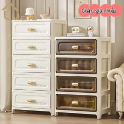 Hiện đại đơn giản trong suốt nhà phòng ngủ tủ đầu giường tủ nhựa đồ ăn nhẹ lưu trữ đồ chơi