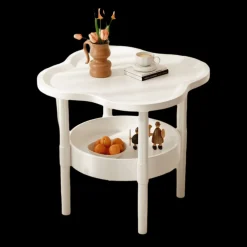 Bàn cuối HOMEIN, Bàn hai lớp Samll, Hiện đại dễ lắp ráp trang trí với bàn đầu giường lưu trữ cho phòng khách