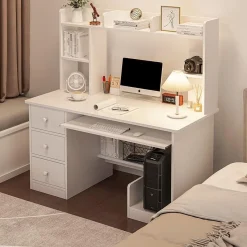 【Dễ dàng lắp ráp】Bàn học sinh, bàn học tại nhà với giá sách tích hợp, bàn máy tính, bàn viết, bàn l