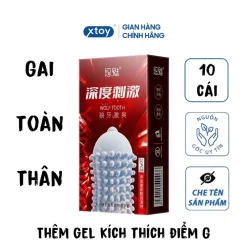 Bao cao su gai Youmei Wolf tooth, nhiều gân gai và gel bôi trơn, mỏng hàng cao cấp hộp 10 bcs