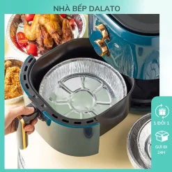 Set 10 Khay Giấy Bạc Lót Nồi Chiên Không Dầu Cỡ 18cm 22cm 24cm Dày Cứng Tái Sử Dụng Nướng Nồi Chiên Không Dầu