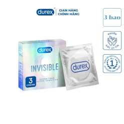 Bao cao su Durex Invisible 3 bao/hộp, mỏng vô hình tinh thăng hoa
