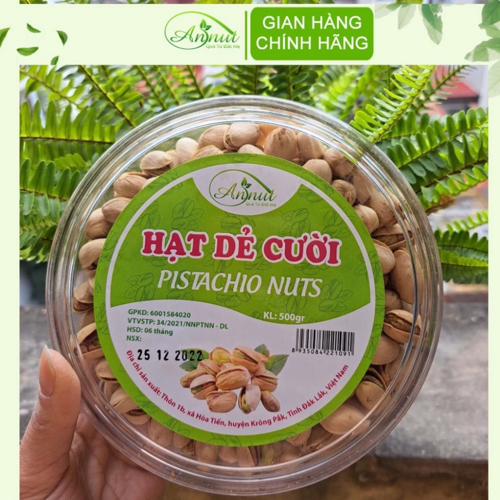 Hạt dẻ cười rang muối ANNUT hũ tròn đẹp 500g giàu dinh dưỡng tốt cho mẹ bầu, bé.