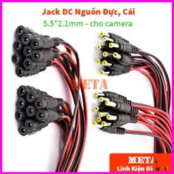 Jack nguồn DC Đực, Cái 5.5*2.1mm có dây mau đỏ đen dùng cho camera - Lõi dây đồng nguyên chất Hàng Xịn