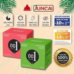 Bao cao su siêu mỏng Juncai kéo dài thời gian quan hệ, nhiều gel bôi trơn, gân gai liti, hộp 10 bcs kimono store