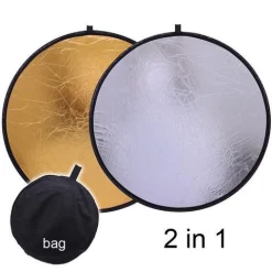 Tấm hắt sáng tròn kích thước 60cm/80cm/100cm 2 màu trong 1 vàng/ bạc