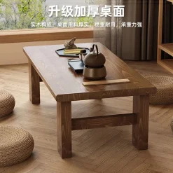 Bàn cà phê gỗ nguyên khối đơn giản phòng khách căn hộ nhỏ lắp ráp bàn cà phê nhỏ sử dụng tại nhà bàn trà hình chữ nhật