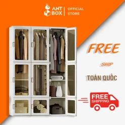 Tủ Quần Áo Nhựa Cao Cấp Chống Ẩm Mốc Antbox,Tủ Đựng Đồ Đa Năng Gấp Gọn Cho Mẹ Và Bé, Phòng Trọ