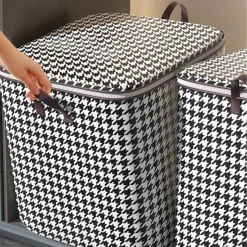 Túi Đựng Chăn Màn Quần Áo CARO TRẮNG ĐEN (T99) 100ML Có Thể Gấp Gọn