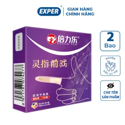 Bao cao su ngón tay Pleasure More Tím, bao ngón tay có gai, bcs ngón tay 1 hộp 2 cái