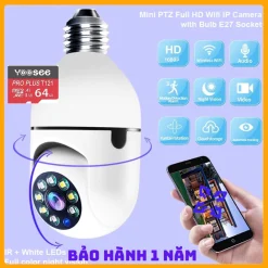 Camera Yoosee Wifi Yoosee 8 LED Đuôi Bóng Đèn Xoay 360 Độ 8.0Mps - 1080P BẢO HÀNH 12 THÁNG