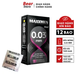 Bao cao su size nhỏ 49mm Maxxmen 5in1 siêu mỏng chống xuất tinh sớm kéo dài thời gian quan hệ