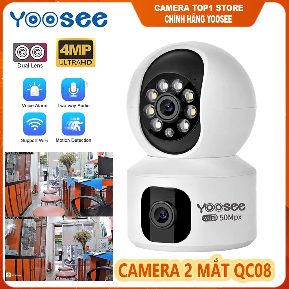 Camera YooSee 2 mắt trong nhà 12.0MPX - Siêu nét góc rộng BẢO HÀNH 1 NĂM