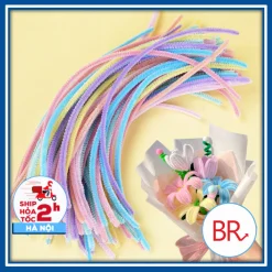 [ HÀNG DÀY ] Set 100 Dây kẽm nhung màu pastel Tặng Kèm Đèn, kẽm dày loại 1 làm đồ trang trí handmade 02000