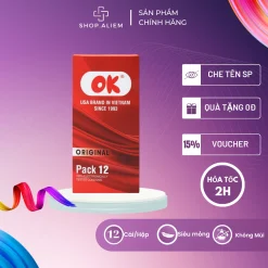 Bao cao su siêu mỏng kéo dài thời gian quan hệ ok hộp 12 chiếc