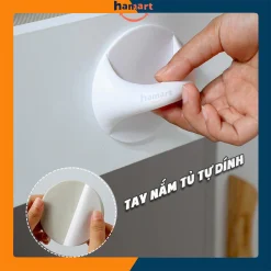Tay Nắm Dán Cửa Tủ Lạnh Ngăn Kéo Quần Áo Tủ Bếp Nhựa ABS Bền Đẹp Keo Siêu Dính Tiện Lợi