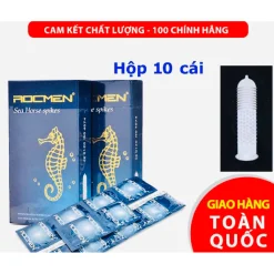 Bao cao su ROCMEN SEA HORSE SPIKES, Bao cao su có gân, bao cao su gai, có thuốc giúp kéo dài thời gian