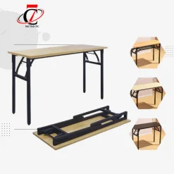 Bàn làm việc chân xếp ,gấp gọn, khung sắt dày liên kết chắc chắn ,đã lắp ráp sẵn , mặt bàn mdf dày 17mm phũ melamin