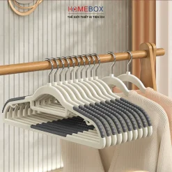 COMBO 10 Móc Treo Quần Áo Chống Trượt Xoay 360, Móc Áo Nhựa Dẻo ABS Chịu Lực Phơi Đồ Chịu Được Nặng